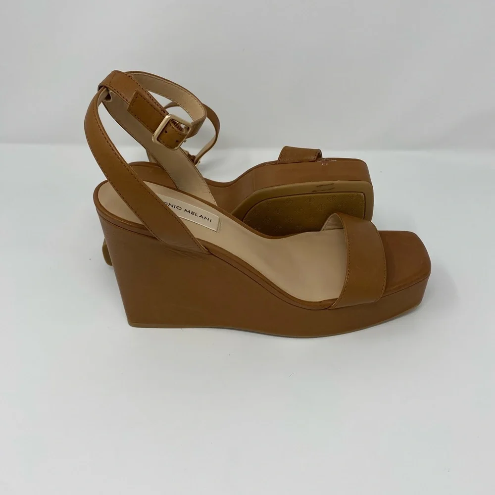 Antonio Melani wedge platform sandal women 8.5 Brown minor scratches. New no box - Picture 7 of 8